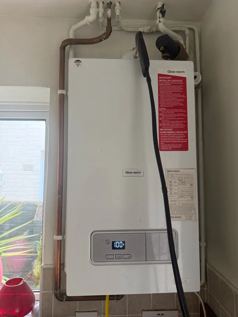 Glow-worm 30c combi boiler installed by a kitchen window