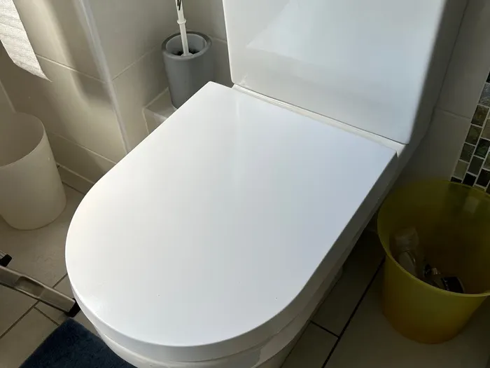 Modern rimless WC fitted in a clean tiled bathroom